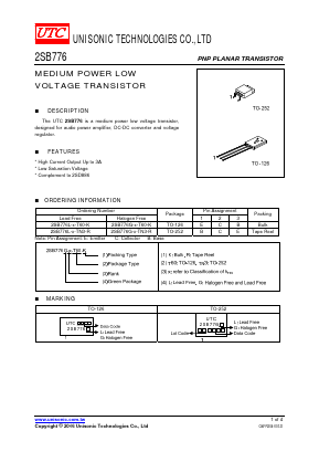 2SB776L Datasheet PDF Unisonic Technologies