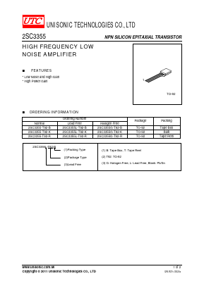 2SC3355L-T92-R Datasheet PDF Unisonic Technologies