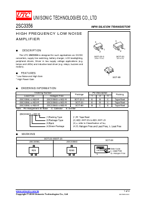 2SC3356G-B-AE3-R Datasheet PDF Unisonic Technologies