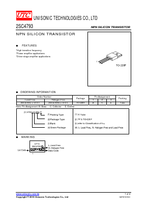 2SC4793 Datasheet PDF Unisonic Technologies