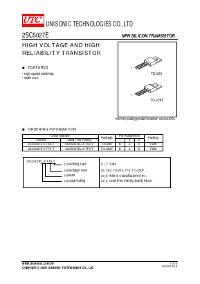2SC5027E Datasheet PDF Unisonic Technologies