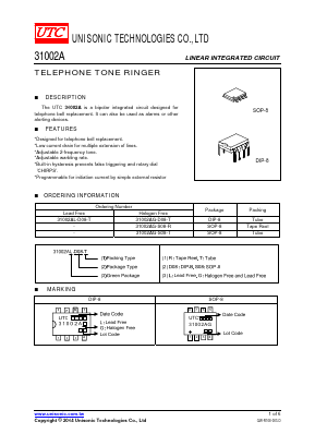 31002AG-D08-T Datasheet PDF Unisonic Technologies