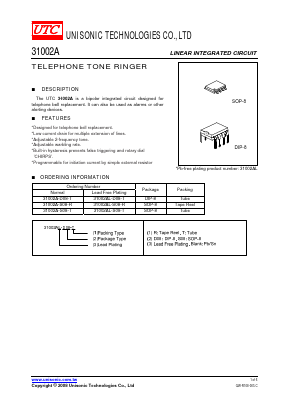 31002AL-D08-T Datasheet PDF Unisonic Technologies