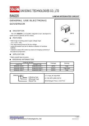 BA6220L-D08-T Datasheet PDF Unisonic Technologies
