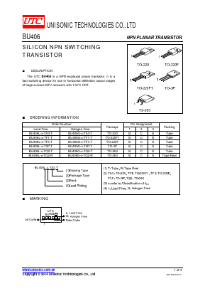 BU406L-X-TA3-T Datasheet PDF Unisonic Technologies