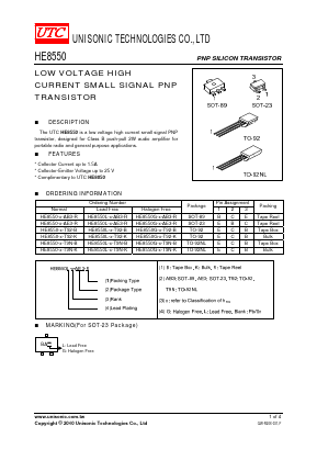 HE8550-C-T9N-K Datasheet PDF Unisonic Technologies
