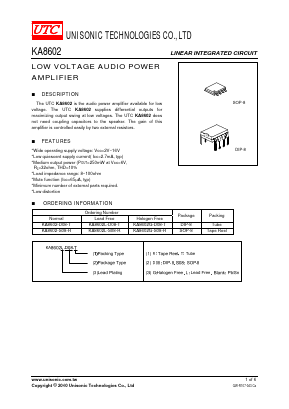 KA8602-D08-T Datasheet PDF Unisonic Technologies