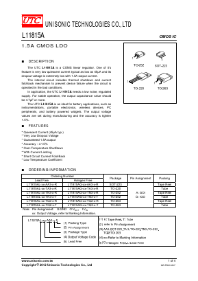 L11815AL-15-TQ2-D-R Datasheet PDF Unisonic Technologies