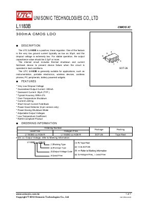 L1183BL-15-AG6-R Datasheet PDF Unisonic Technologies