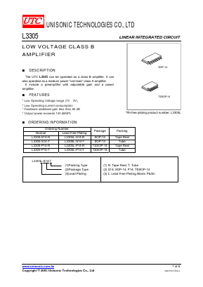 L3305 Datasheet PDF Unisonic Technologies