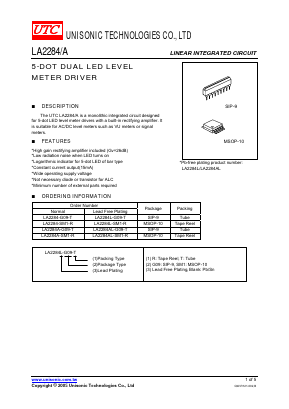 LA2284-G09-T Datasheet PDF Unisonic Technologies