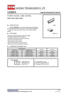 LA2284 Datasheet PDF Unisonic Technologies