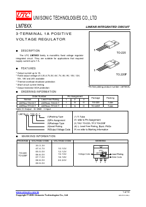 LM7818L-TF3-D-T Datasheet PDF Unisonic Technologies