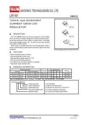 LR1101L-47-AF5-R Datasheet PDF Unisonic Technologies