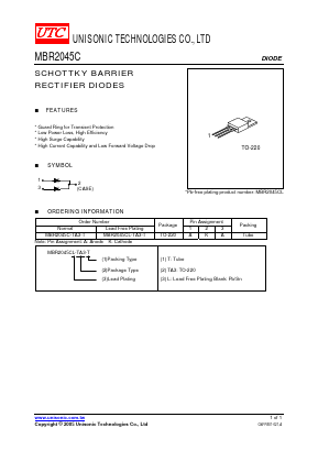 MBR2045C Datasheet PDF Unisonic Technologies