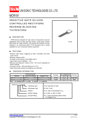 MCR101-8 Datasheet PDF Unisonic Technologies