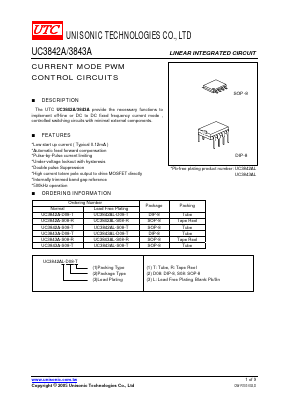 UC3842AL-D08-T Datasheet PDF Unisonic Technologies