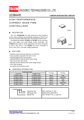 UC3845G-S08-T Datasheet PDF Unisonic Technologies