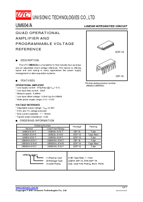 UM604A-D16-T Datasheet PDF Unisonic Technologies