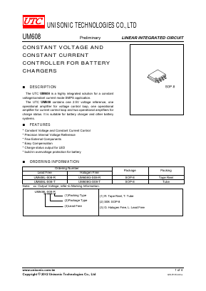 UM608G-S08-R Datasheet PDF Unisonic Technologies
