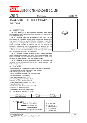 US2076LG-S08-R Datasheet PDF Unisonic Technologies