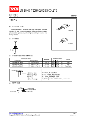 UT138E-6 Datasheet PDF Unisonic Technologies