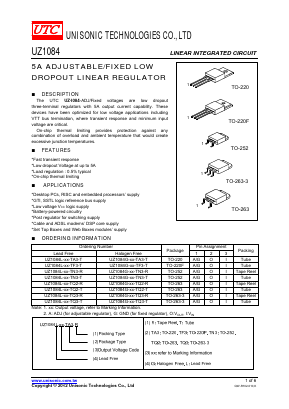 UZ1084L-XX-TF3-T Datasheet PDF Unisonic Technologies