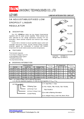 UZ1085-XX-TN3-T Datasheet PDF Unisonic Technologies