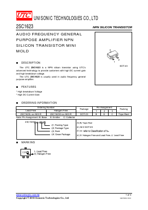 2SC1623 Datasheet PDF Unisonic Technologies