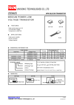 2SD882S Datasheet PDF Unisonic Technologies