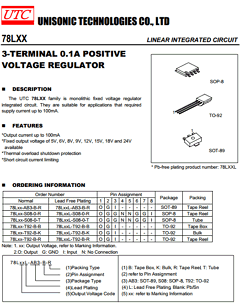 78L05L-T92-B-K Datasheet PDF Unisonic Technologies