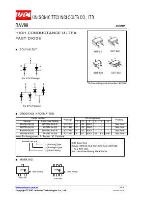 BAV99-AE3-R Datasheet PDF Unisonic Technologies
