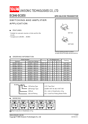 BC846-A-AL3-R Datasheet PDF Unisonic Technologies