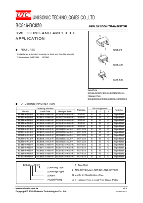 BC846L-A-AE3-R Datasheet PDF Unisonic Technologies