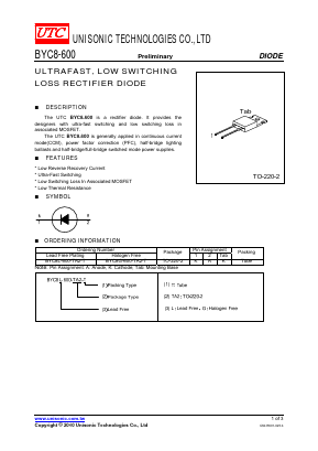 BYC8-600 Datasheet PDF Unisonic Technologies