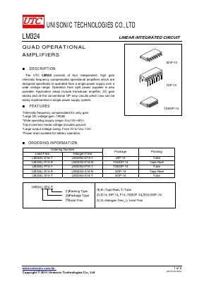 LM324 Datasheet PDF Unisonic Technologies