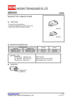 MBR0530L Datasheet PDF Unisonic Technologies