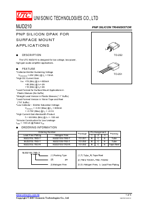 MJD210 Datasheet PDF Unisonic Technologies