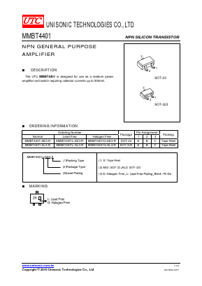 MMBT4401-AL3-R Datasheet PDF Unisonic Technologies