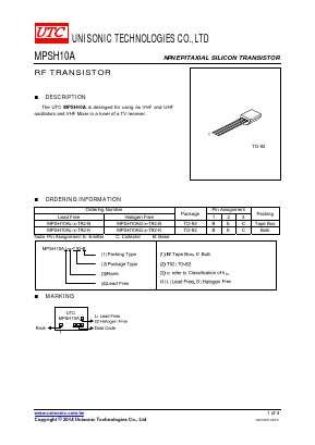 MPSH10AL Datasheet PDF Unisonic Technologies