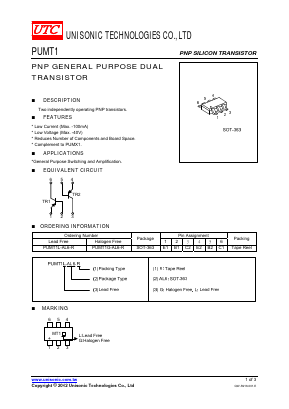 PUMT1G-AL6-R Datasheet PDF Unisonic Technologies