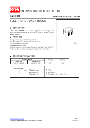 TA31001G-D08-T Datasheet PDF Unisonic Technologies