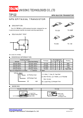 TIP122 Datasheet PDF Unisonic Technologies