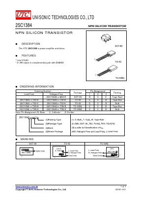 2SC1384G-S-T9N-T Datasheet PDF Unisonic Technologies