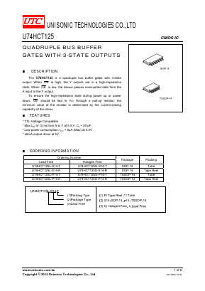 U74HCT125G-S14-T Datasheet PDF Unisonic Technologies