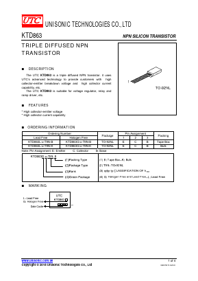 KTD863L-Y-T9N-K Datasheet PDF Unisonic Technologies