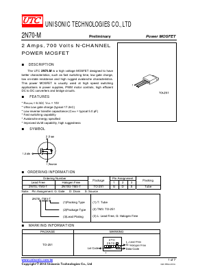 2N70-M Datasheet PDF Unisonic Technologies