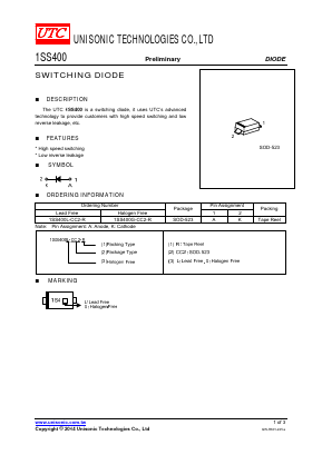 1SS400G-CC2-R Datasheet PDF Unisonic Technologies