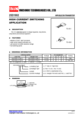 D1802 Datasheet PDF Unisonic Technologies