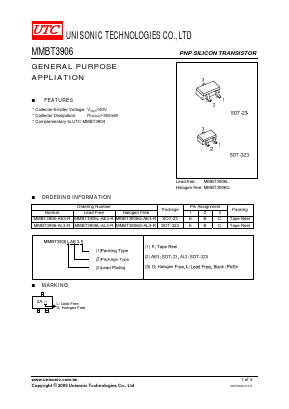 MMBT3906L-AL3-R Datasheet PDF Unisonic Technologies